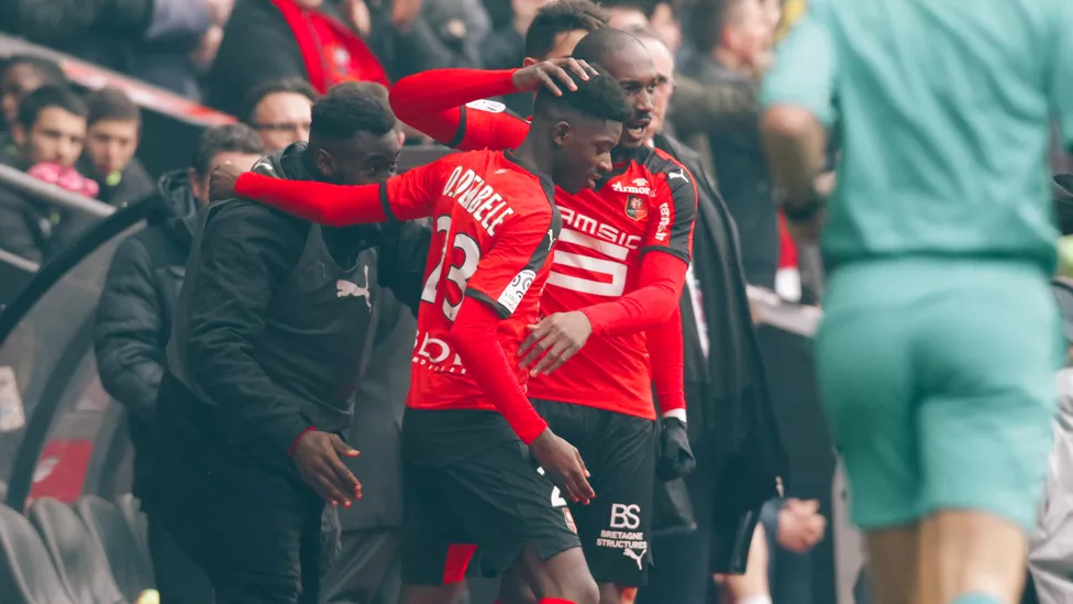 Ousmane Dembélé lors du derby avec Rennes. 